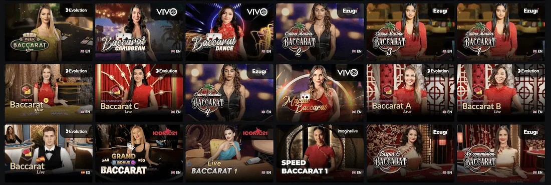 Baccarat en Vivo Pin Up